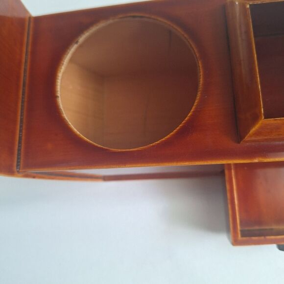 Vintage Japanese Hida Shunkei Lacquer Wooden Tobacco Bon Tray With Handle - Picture 6 of 10